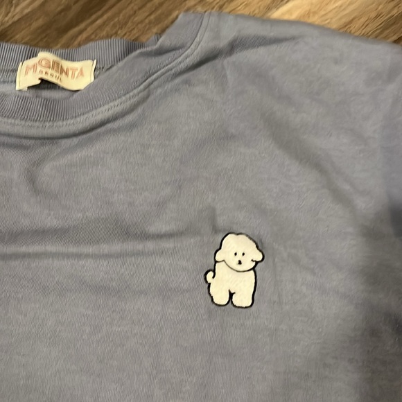 MAGENTA SEOUL Powder Blue Dog T-shirt - Picture 2 of 4